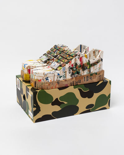 TOMOTATSU GIMA POP COLLAGE POLYGON BAPE STA™, 2025 CARDBOARD 13.5cm X 31cm X 22cm