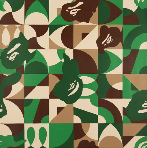 ALVARO ILIZARBE BAPE® x ILIZARBE ABC CAMO GREEN, 2022 ACRYLIC ON CANVAS 100cm x 100cm