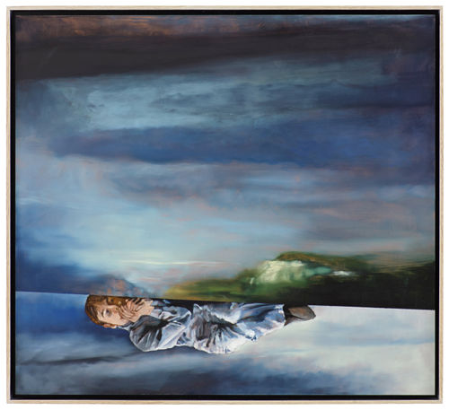 Martin Schnur Gekippte Landschaft, 2016 Öl auf Kupfer / oil on copper 50 x 55 cm