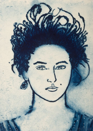 Barbie Kjar Circe (2nd State), 2014 dry point relief and conté on paper, unframed 76 x 56cm (plate size) Edition of 25 plus 2 artist's proofs