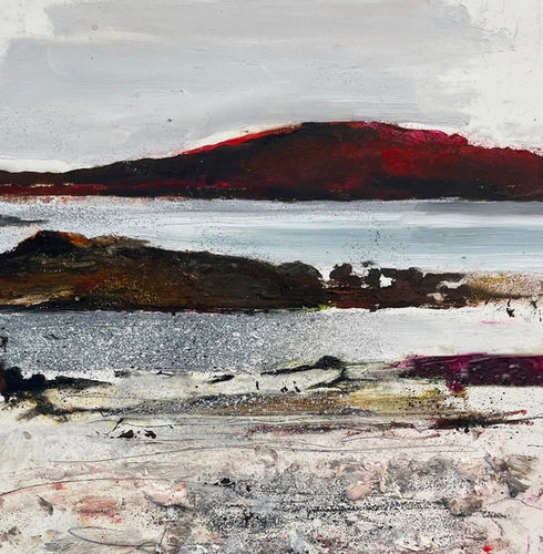 KIERAN STILES Fire Beach, 2025 oil on panel 7 7/8 x 7 1/8 in. / 20 x 18 cm.