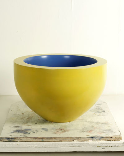 NICHOLAS RENA a fan held by his mother ceramic 10 3/4 x 17 in 27.3 x 43.2 cm