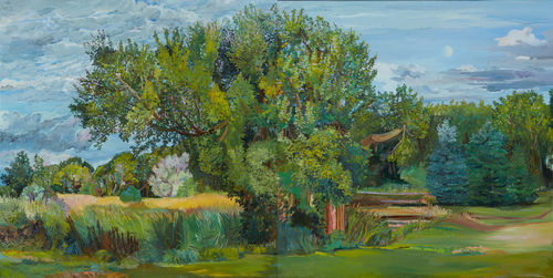 Nancy Friese Long Summer Light, 2020 diptych: oil on canvas 50 x 100 inches