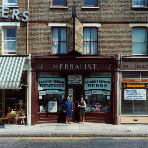 Peter Mitchell, Mrs. McArthy & her daughter, London , 1975