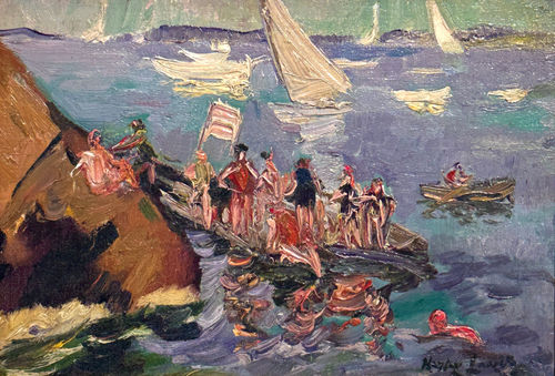 Hayley Lever (1876-1958), Swimming at Plum Cove