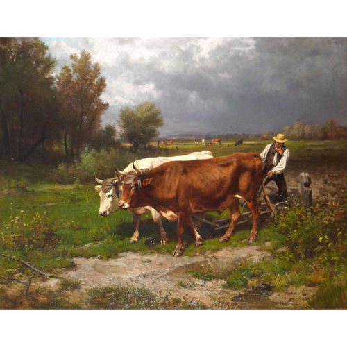 Otto von Thoren, Ackernde Ochsen, 1868