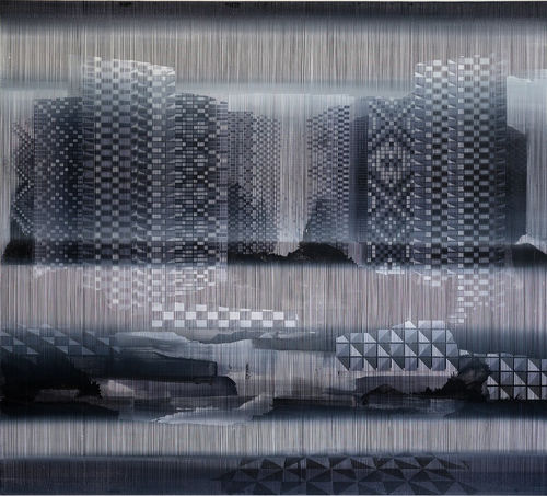 Driss Ouadahi Noir d´ivoire, 2025 acrylic and oil on canvas 70 7/8 x 78 3/4 in 180 x 200 cm