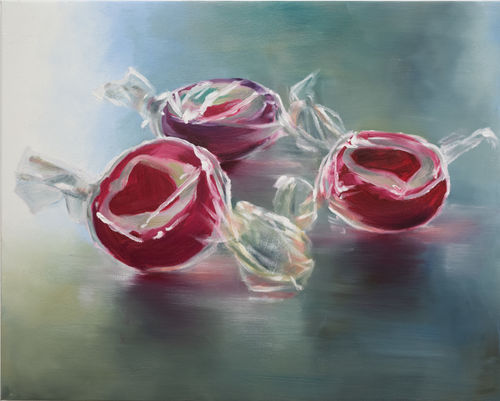 Cornelius Völker Bonbons-Herzen (Sweets-Hearts), 2025 oil on canvas 31 1/2 x 39 3/8 in 80 x 100 cm