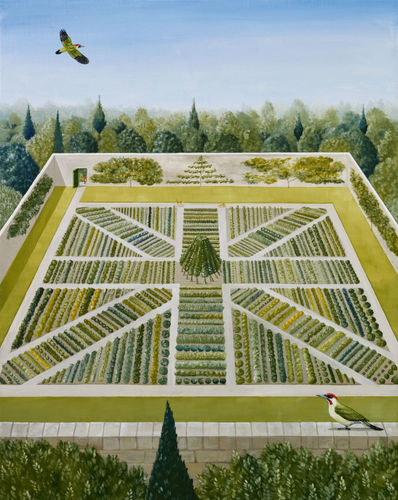 Rebecca Campbell Home Grown Greens, 2022 RC bottom right Oil on linen 29.92 x 24.02 in (76 x 61 cm)