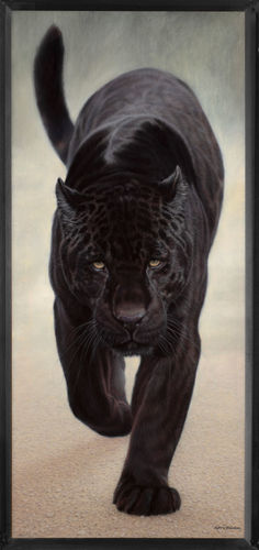 Gary Stinton Approaching Black Jaguar, 2025 Signed 'Gary Stinton' (lower right) Pastel on museum board 31.5 x 14 ins (80 x 35.6cm) (artwork size)