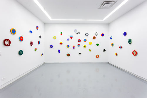 Beverly Fishman Untitled, 2010 Unique cast resin with phosphrescent pigment 47 pills of variable dimension, variable install