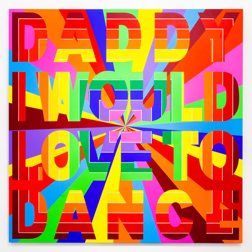 Deborah Kass Daddy, I Would Love to Dance (Rays/Stella), 2008 Acrylic on canvas 78 x 78 in 198.1 x 198.1 cm