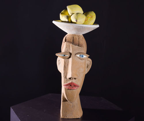 Illona Morrice Self Portrait With Lemons , 2024 ceramic 48cm (h) x 22cm x 18cm