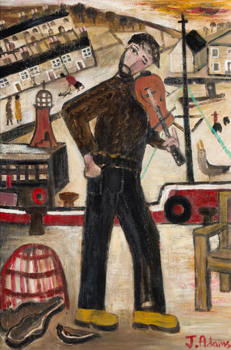 James Newton Adams Fiddler, 2024 acrylic on canvas 90cm x 60cm (107cm x 77cm framed)