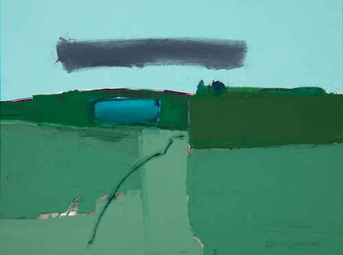 Sam Cartman The Loch Field oil on board 31cm x 41cm