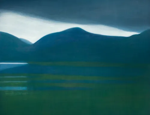 Jane MacNeill Cloud calls to calm water (Loch Pityoulish), 2021 oil on board 112cm x 148cm (116cm x 152cm framed)