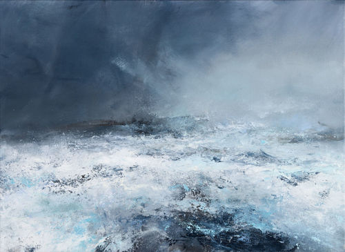 Janette Kerr Approaching Storm, Foula Disappearing, 2024 oil on canvas 70cm x 95cm