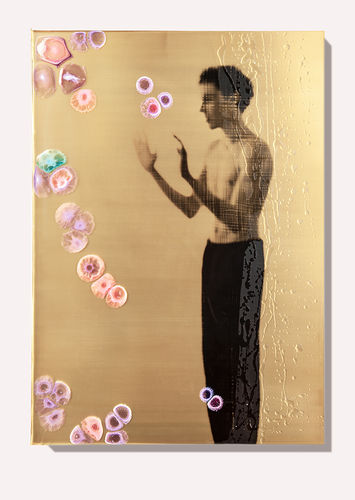 Valentina Murabito Medusa II, 2024 analog b/w photography, print on brass, resin, wood 100 x 70 x 3 cm