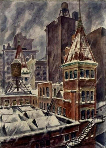 Bertram Hartman, Snow Storm in New York City, 1943
