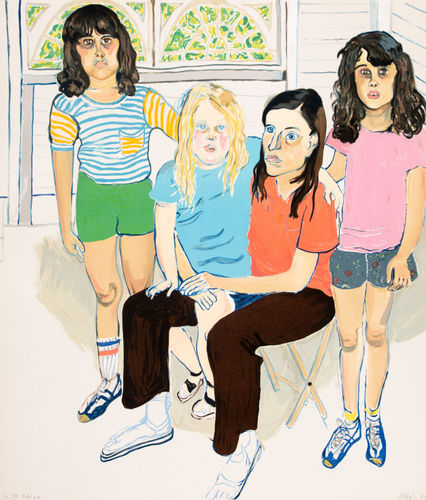 Alice Neel The Family, 1982 Lithograph in colors on Arches paper Sheet 31 1/2 x 27 inches AP 20/25 Signed and dated lower right and numbered "AP 20/25" lower left in pencil