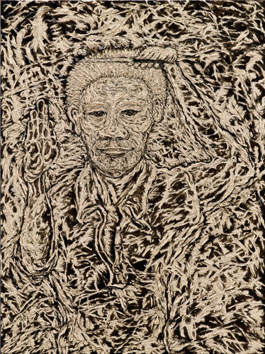石晉華 《持剪刀的自畫像》 Self-Portrait with Scissors, 2016–2017 油彩顏料、畫布 Oil on canvas 130.5 x 97.3 cm