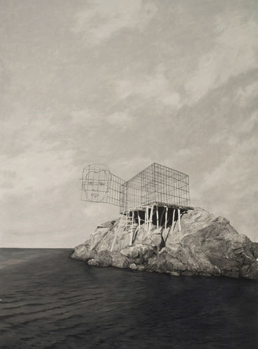 卡塔林．皮特里瑟 《人性幾何》 Geometry of Human Nature, 2014 油彩、石墨、畫布 Oil and graphite on canvas 135 x 100 cm