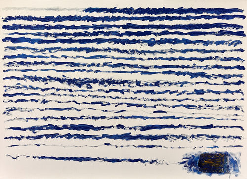 石晉華 《走筆#158 》 Pen Walking #158, 2016 油彩、錫管、畫布、文件 Oil and tube on canvas, document 72.5 x 100 x 7.5 cm