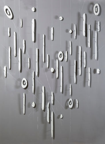 Carolina Sardi Falling White, 2012 Plated Steel over painted wall 99 x 70 x 2 in 251.5 x 177.8 x 5.1 cm