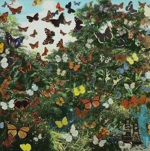 Peter Blake London ‐ Hyde Park ‐Positively the Last Appearance of the Butterfly Man, 2013 Inkjet and glaze on canvas Signed and numbered by the artist 128.8 x 130cm Edition of 8