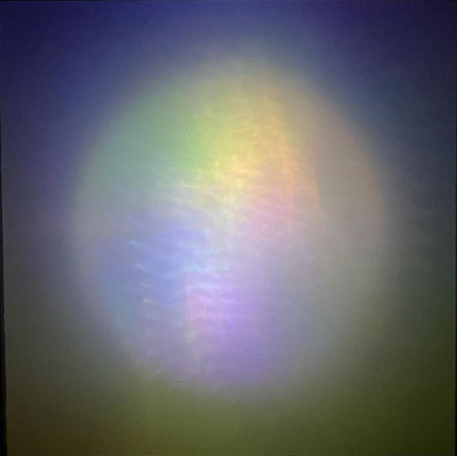 Morgan Barnard Initiation (Waveforms), 2022 Lumia light box Wood, acrylic, mylar, LEDS, Arduino Nano, software 13 x 13 x 6 in 33 x 33 x 15.2 cm