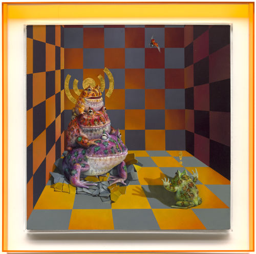 朱書麒 Shu Chi Chu 三人成虎的勇氣, 2024 油彩畫布 畫心60cm x 60cm 含框 73cm x 73cm x 4.5cm