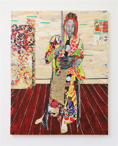 Brendan McGorry A Portrait of the artists Granddaughter in the studio, 2023 acrylic & charcoal on canvas 1450 x 1150 mm