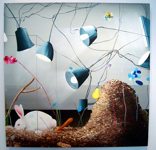 Craig Kucia and in a flash we were all the same, 2004 oil on canvas 48 x 48 inches 121.9 x 121.9 cm