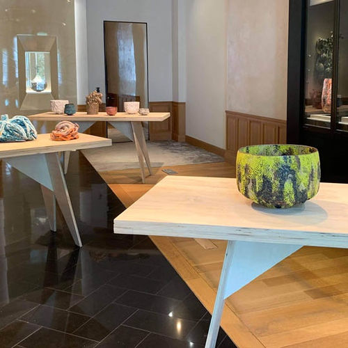 Jay Kvapil in "Rough Edges, an Exploration of Ceramic Forms" at Mindy Solomon Gallery