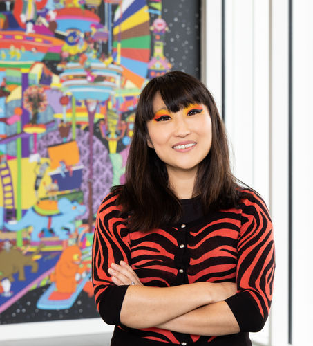 JooYoung Choi at Houston Endowment; Photo by Lawrence Elizabeth Knox, courtesy of Weingarten Art Group and Houston Endowment