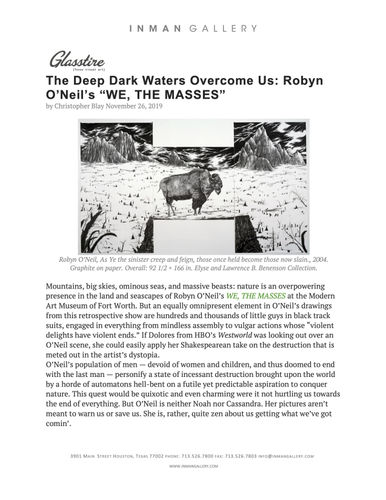 The Deep Dark Waters Overcome Us: Robyn O’Neil’s “WE, THE MASSES”