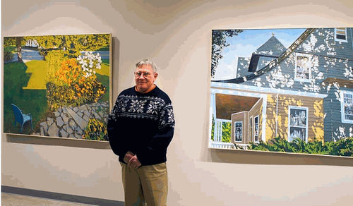 Robert Wieferich - Standing by his paintings