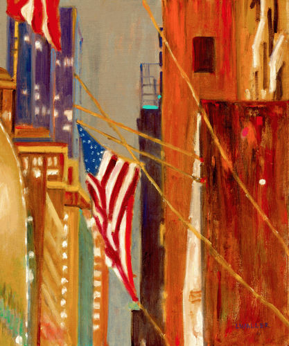 American Flag painting - Laura Waller