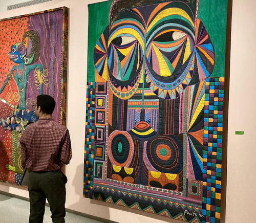 Pacita Abad, ‘European Mask,’ 1990. (Photos by Jessica Armbruster)