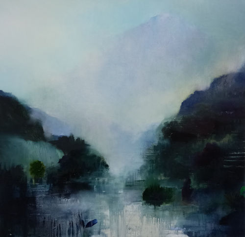 Gareth Edwards, Sanctuary Bay, oil on canvas, 105 x 110 cm, 2022