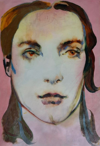 Jesse LeRoy Smith, Sentinel, oil on tracing paper over watercolour, 29 x 22 cm, 2025