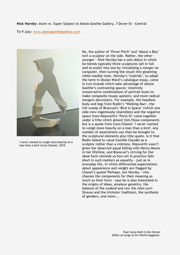 Nick Hornby, Atom vs Super Subject