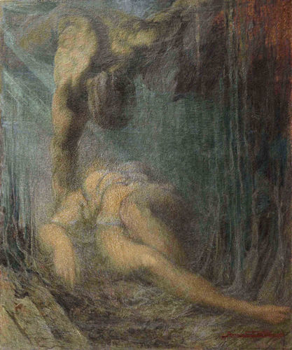 REMIGIO ANNOVATI The Pearl, c. 1934 Oil on canvas 120 x 100 cm Signed lower right: 'Remigio Annovati'