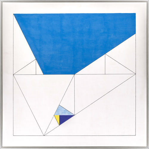 Walter Allner Untitled, c. 1960-70 Oil on board 24 x 24 inches Signed lower right and estate stamped verso