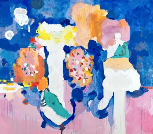 All Together Now © Priscilla Heine,2022, oil on linen, 68" x 80"