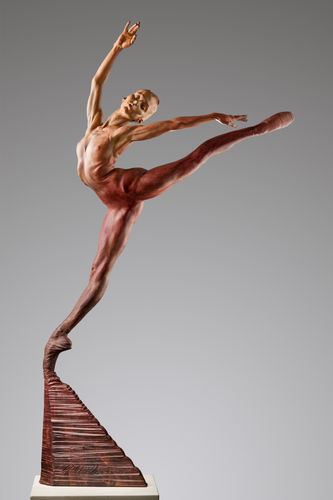 Richard MacDonald Sissone, Half Life, Red, 2016 Bronze with red patina 63" x 25" x 12"