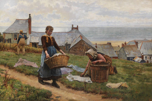 'A Bad Wind For Fish, but a Good One for Drying' (1884, oil on canvas, 82 x 122 cm) - public domain, source: www.kettererkunst.de c/o www.commons.wikimedia.org