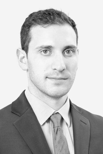 portrait of man in black and white