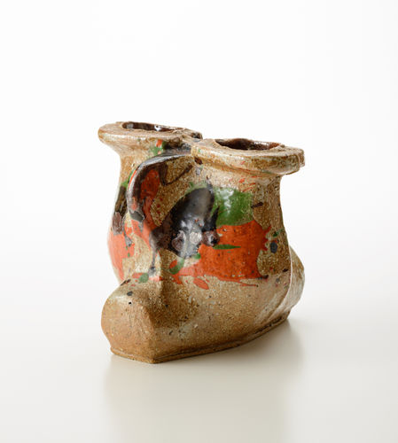 Three-color Glazed Flat Jar Ceramic H18.2 × W20.3 × D19.7 cm H7.1 × W7.9 × D7.7 in. Kanjiro Kawai