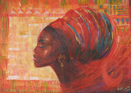 Serwaa Akoto, 2019 Acrylic on Canvas 24x34 Inches